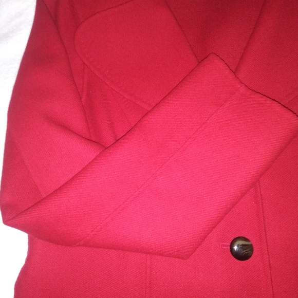 🆕Talbots | 100% Wool Light Peacoat In Red Women's Size 6 Petite Womens Red Coat - Picture 15 of 15